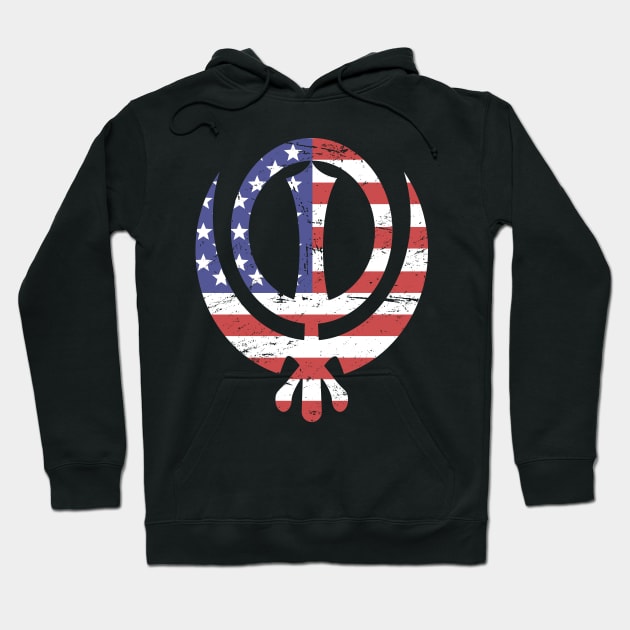 American Flag Sikh Khanda Hoodie by MeatMan